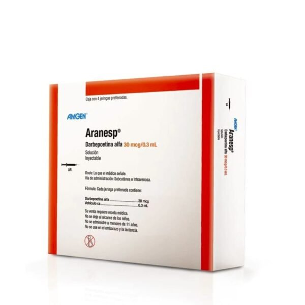 Aranesp 30 mcg solucion inyectable – Darbepoetina Alfa – FARMACIAS TERRAZAS