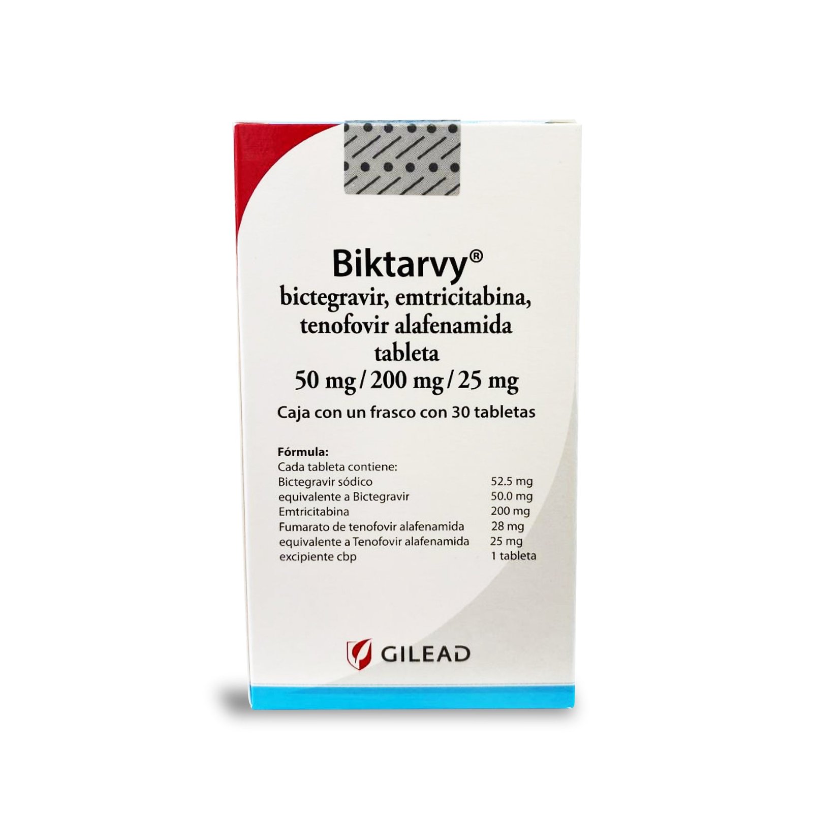 Biktarvy con 30 tabletas – Bictegravir 50mg, Emtricitabina 200mg, Tenofovir 25mg