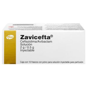 Zavicefta solucion inyectable con 10 frascos - Ceftazidima 2 g, Avibactam 0.5 g
